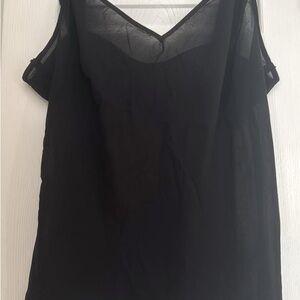 Elegant Black Sheer Women's Top